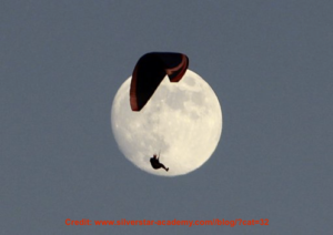 Full Moon with paraglider